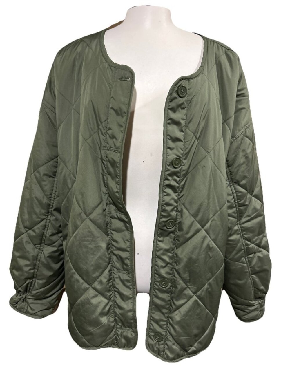 GAP Parka Jacket Surplus Cargo Drab olive green Utility  quilted puffer XL